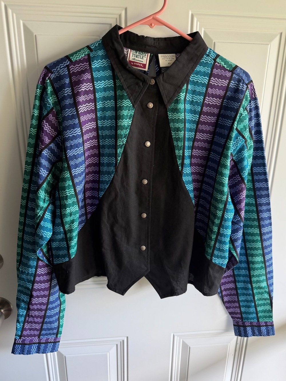 Vintage 80s Cropped Roper Western shirt size Xl